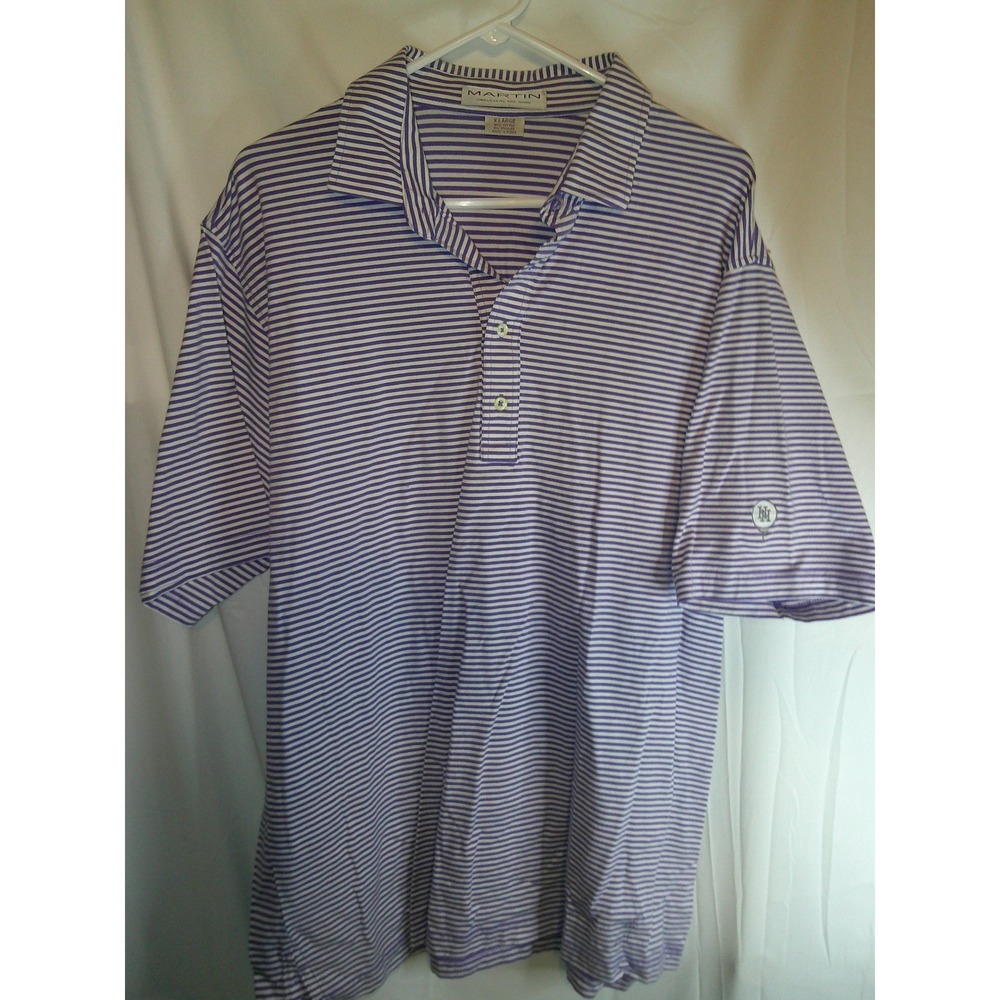 Martin Striped Golf‎ Polo Shirt Performance Stretch Casual XLARGE